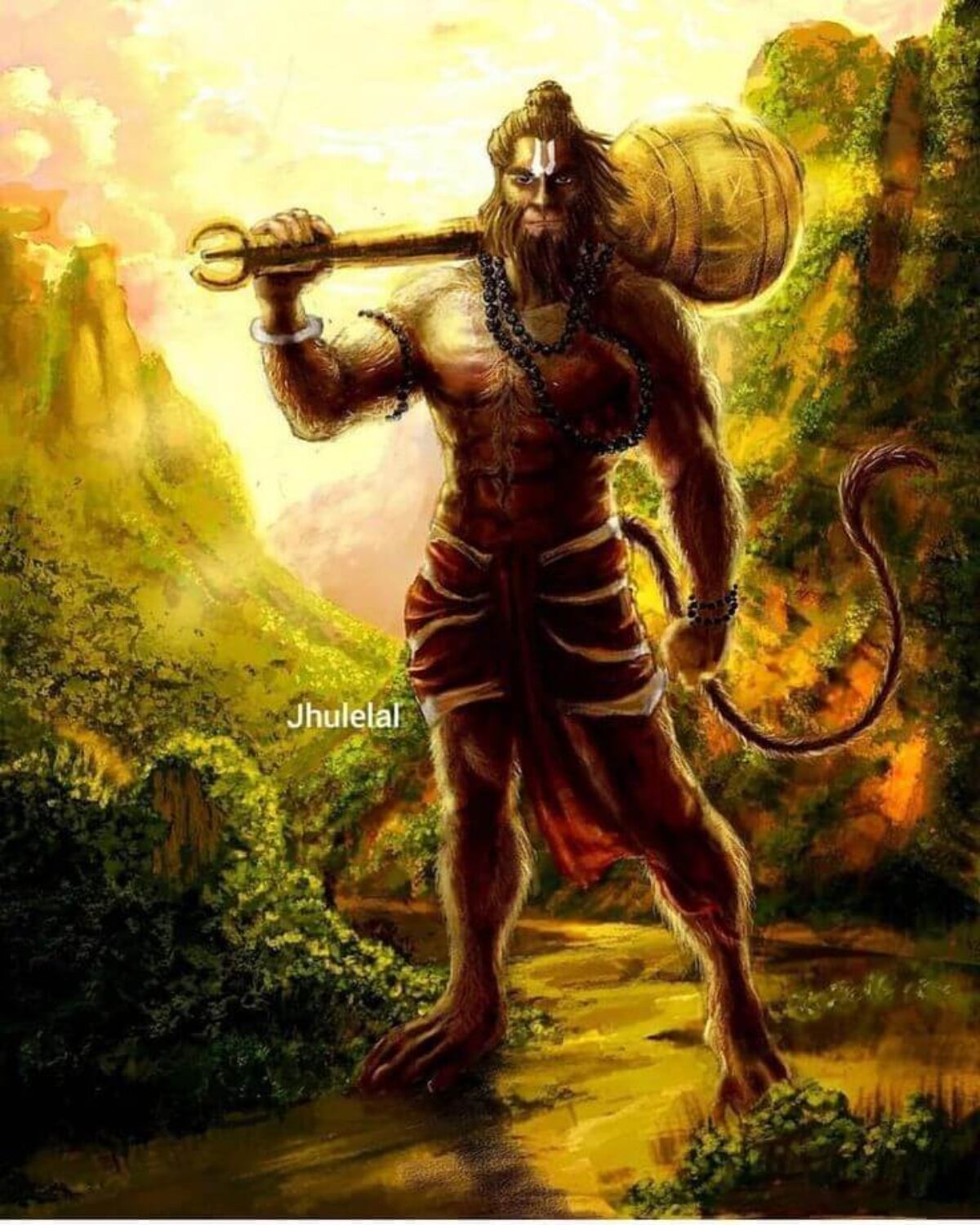 Premium Photo | Hanuman powerful body builder lord shiva angry bajrangbali  picture ai generated art